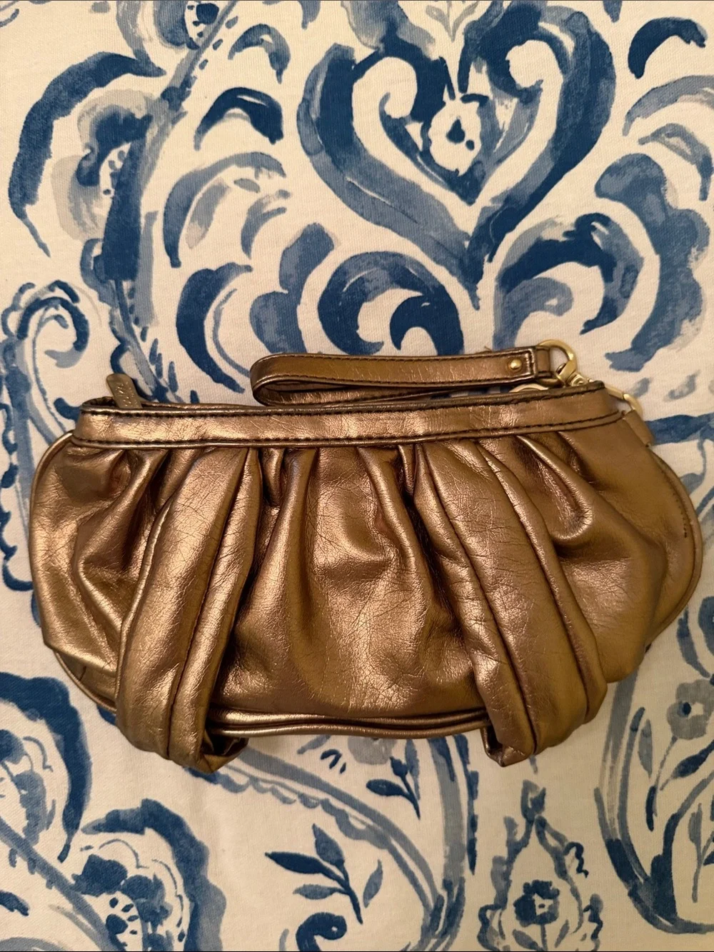 Botkier for Target Metallic Bronze Pleated Wristlet Clutch